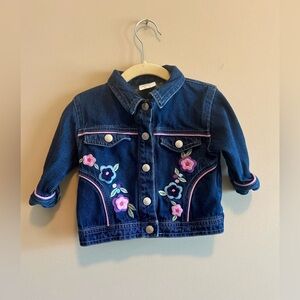 Vintage Nanette Kids floral Jean Jacket - Size 12 mo, 100% cotton
